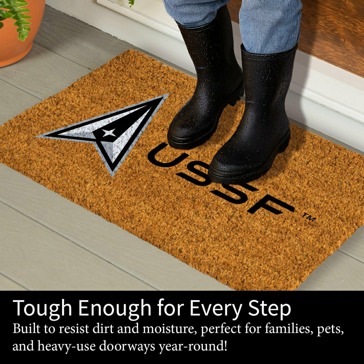 Coir Mat, 16"x28", US Space Force