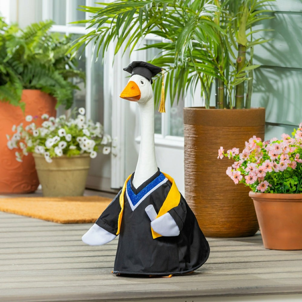 Metal Porch Goose Statue, 21"H