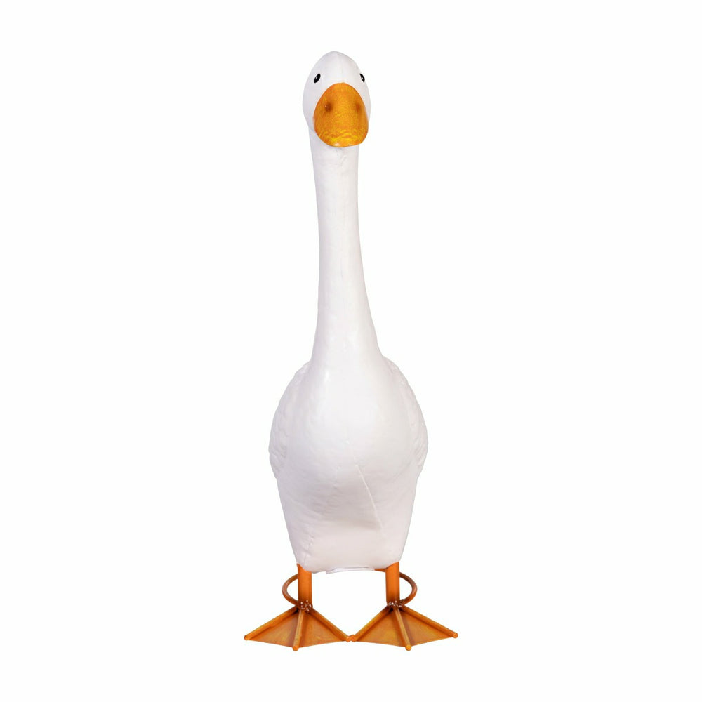 Metal Porch Goose Statue, 21"H