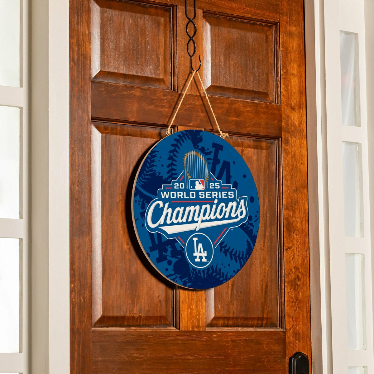 Los Angeles Dodgers, World Series 2025 Round Door Decor with Hanging R