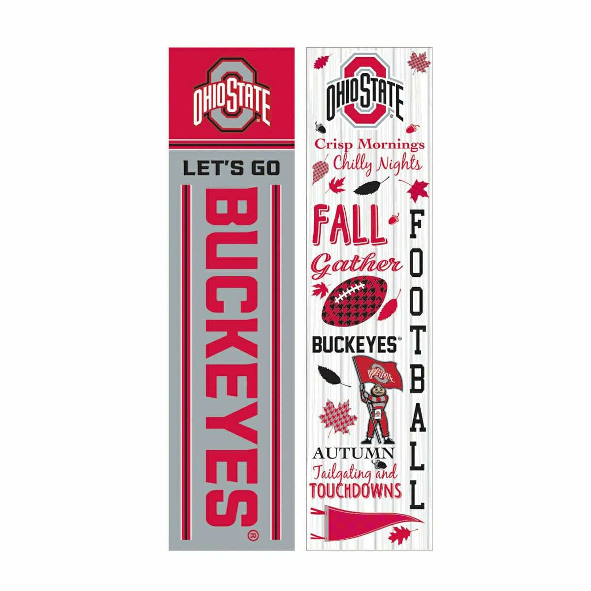 46" Double Sided Leaner, Ohio State University, Fall Seasonal