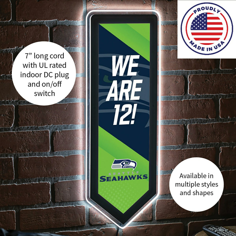 LED Wall Decor, Pennant, Seattle Seahawks