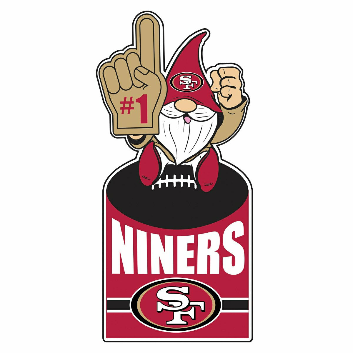 San Francisco 49ers Gnome Metal Sign 10"L x 30"H