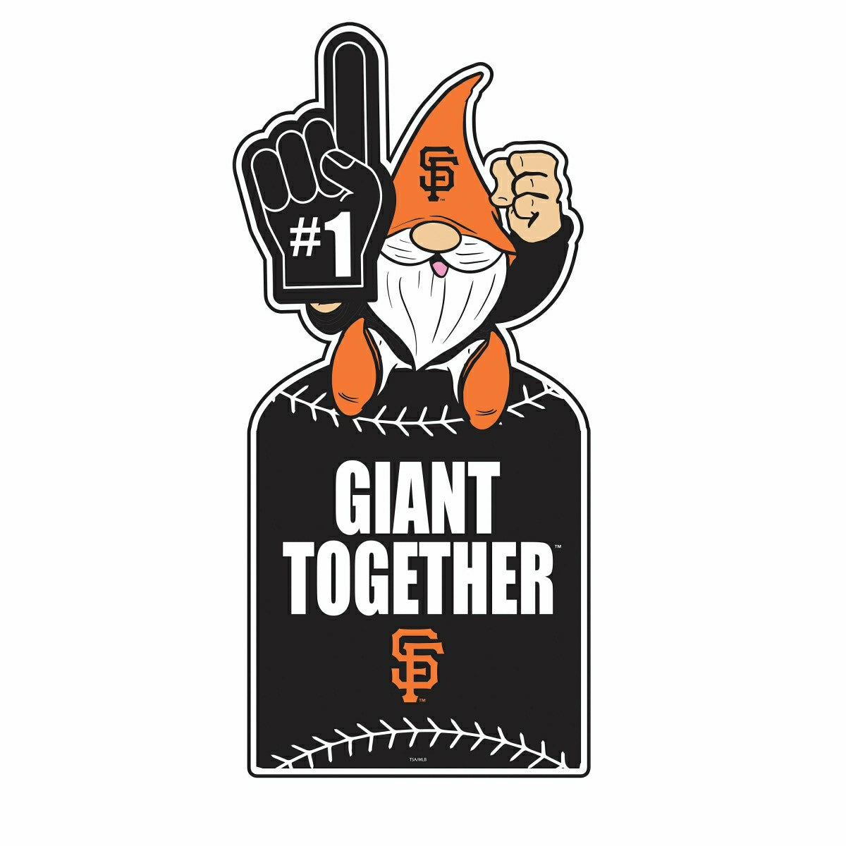 San Francisco Giants Gnome Metal Sign 10"L x 30"H