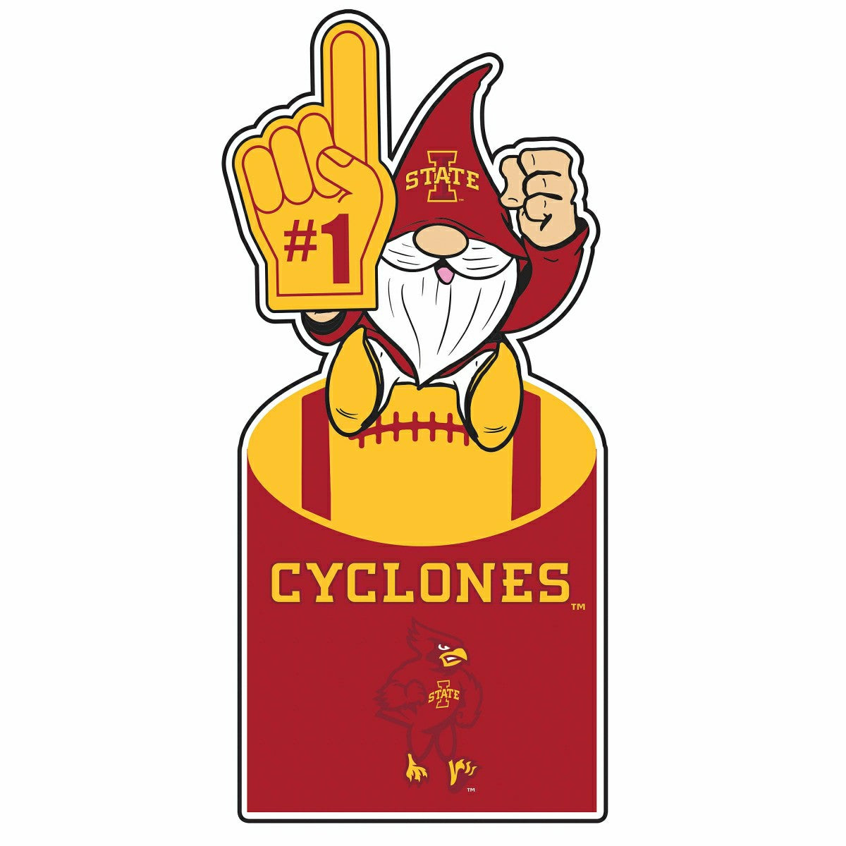 Iowa State University Gnome Metal Sign 10"L x 30"H