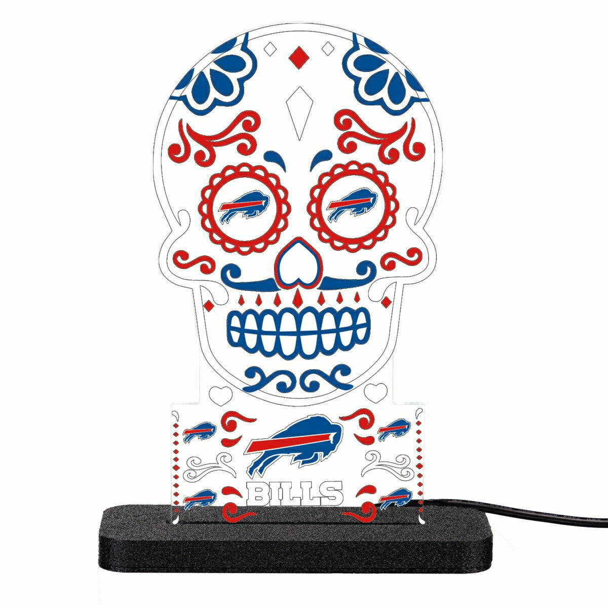 Buffalo Bills NFL Football Sugar Skull Desklite LED Décor