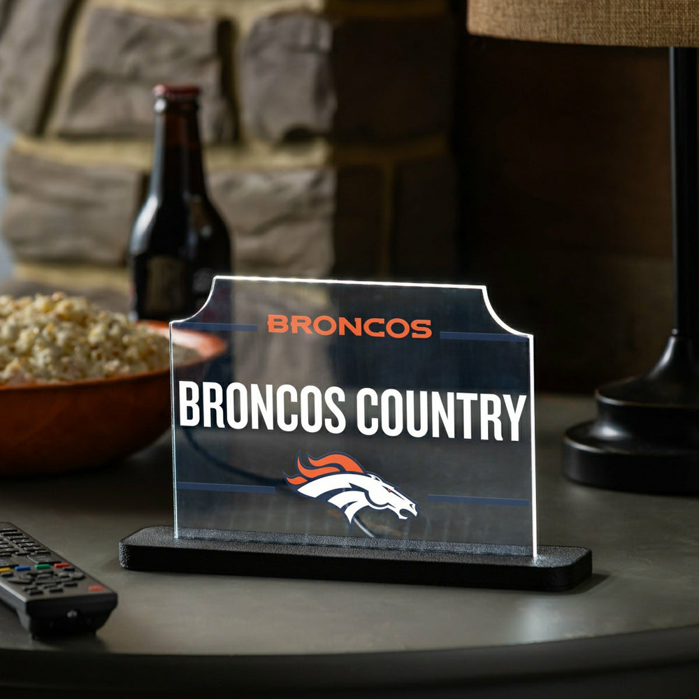 Denver Broncos NFL Football Rectangle Desklite LED Decor