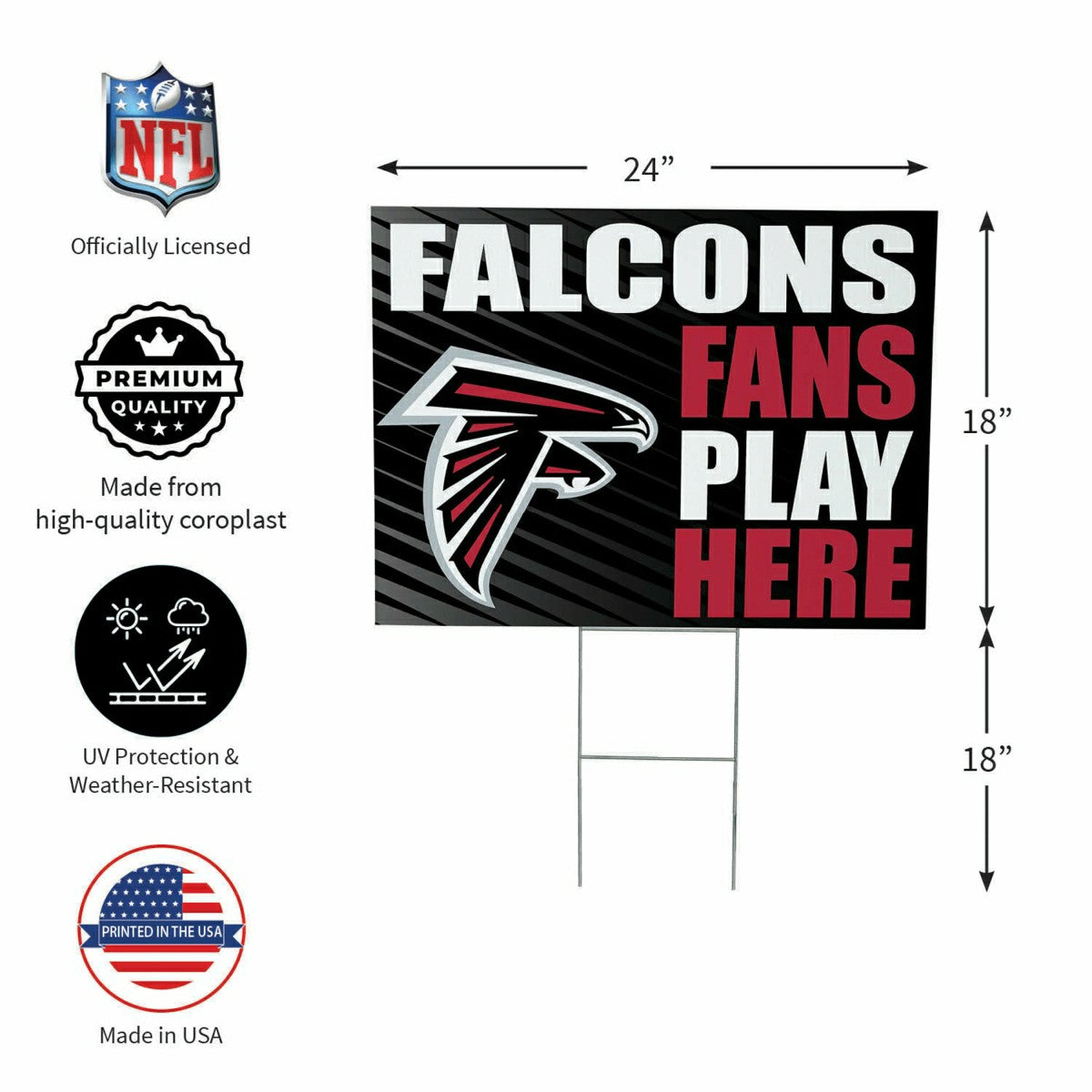 Atlanta Falcons Coroplast Yard Sign "Fans Play Here"