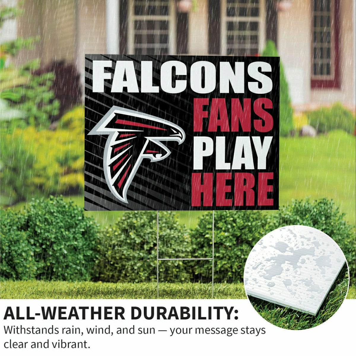 Atlanta Falcons Coroplast Yard Sign "Fans Play Here"