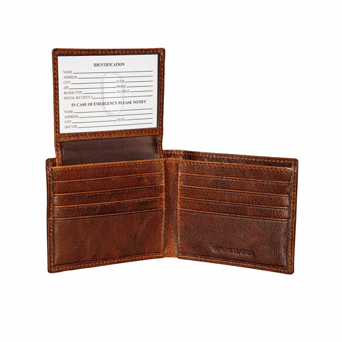 Atlanta Falcons, Embossed 100% Genuine Tumbled Leather Passcase Bi-Fol