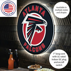 LED Wall Decor, Round, Atlanta Falcons