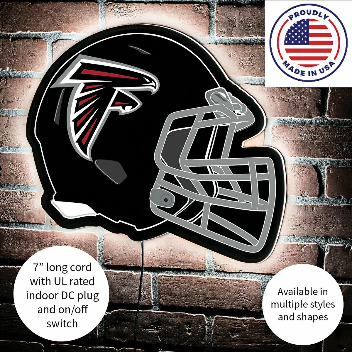 LED Wall Decor, Helmet, Atlanta Falcons
