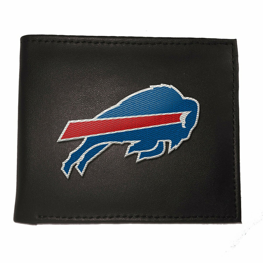 Buffalo Bills Black Bi-Fold Embroidered Wallet w/ RFID Blocking