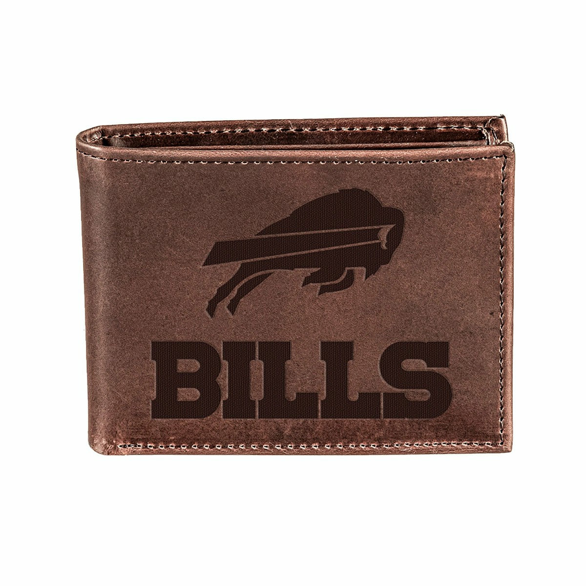 Buffalo Bills, Bi-Fold Wallet, Brown, CH, 100% Genuine Leather
