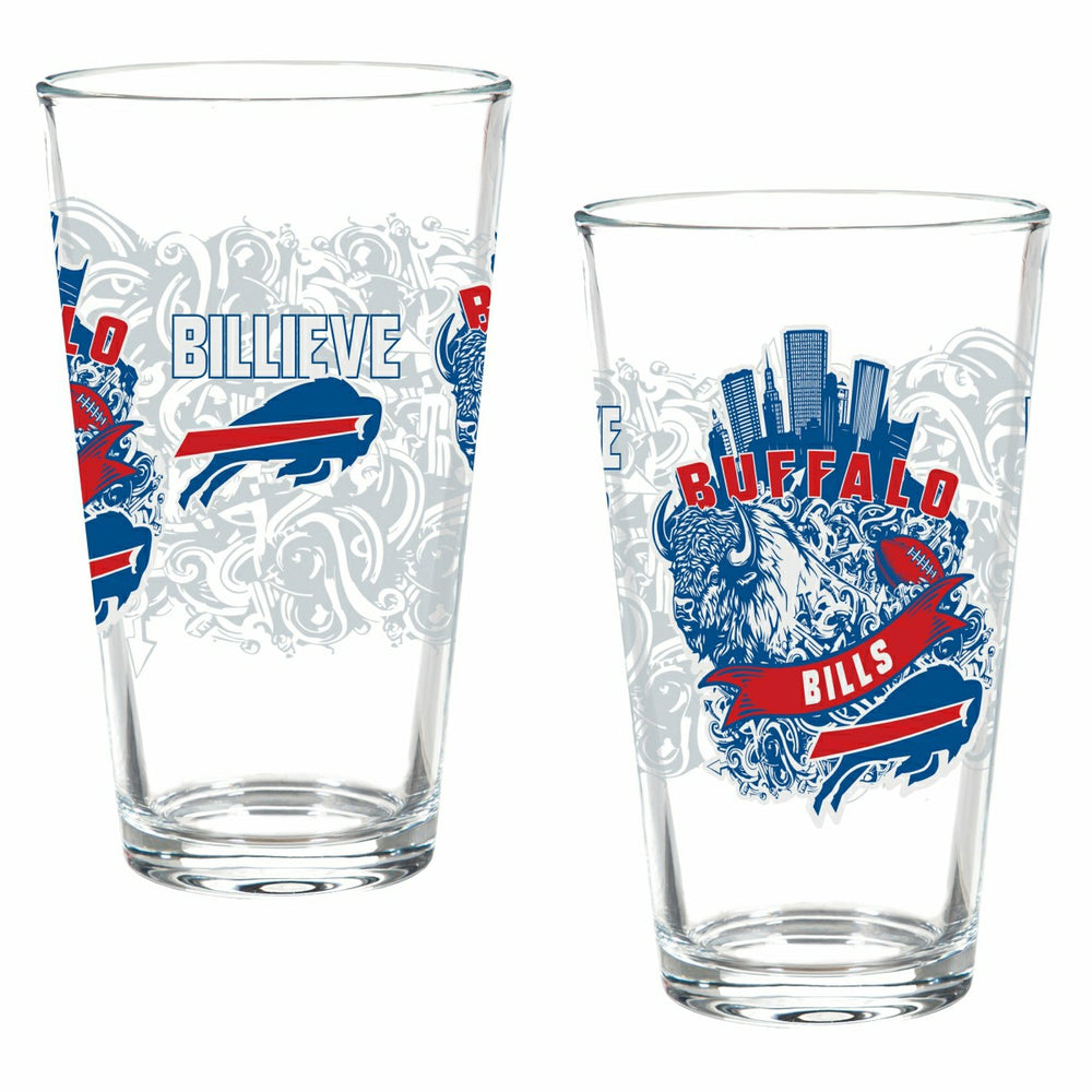 Buffalo Bills 16oz Glass pint, Set of 2