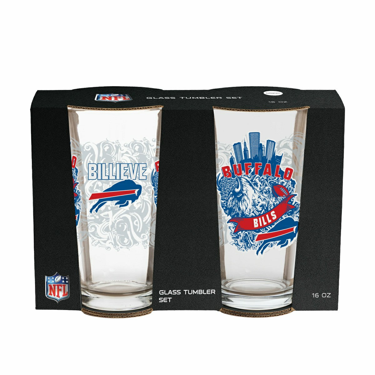 Buffalo Bills 16oz Glass pint, Set of 2