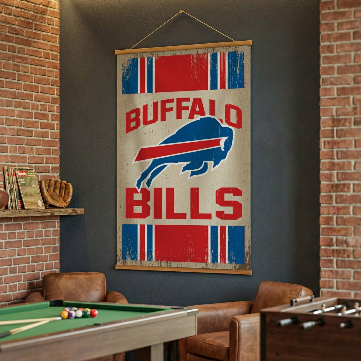 Buffalo Bills, Canvas Wall Tapestry, Large, 54x36
