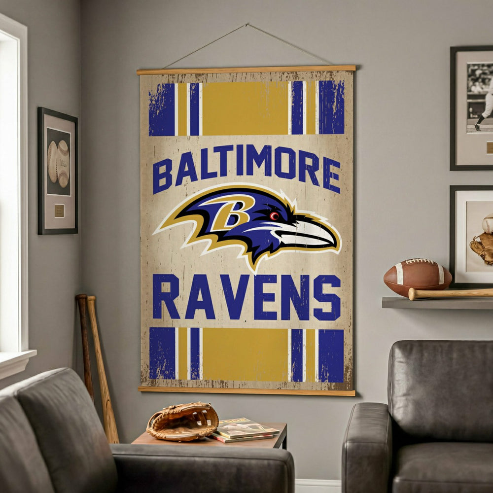 Baltimore Ravens, Canvas Wall Tapestry, Large, 54x36
