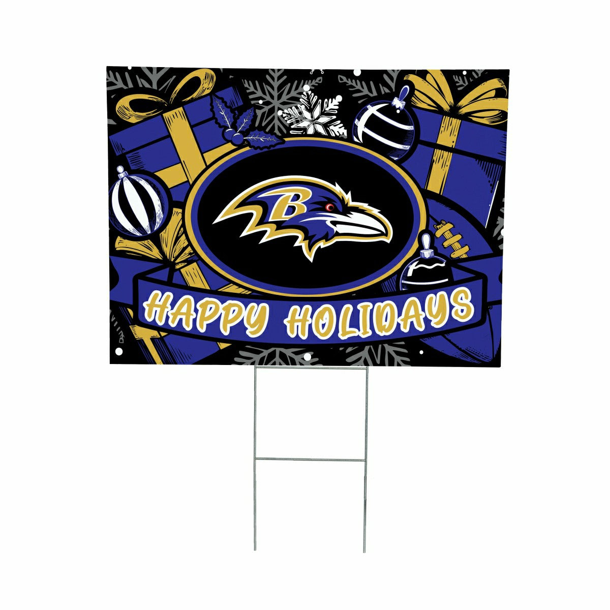 Baltimore Ravens Yard Sign, Holiday