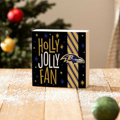 Baltimore Ravens Block, Holiday, 6x6