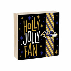 Baltimore Ravens Block, Holiday, 6x6