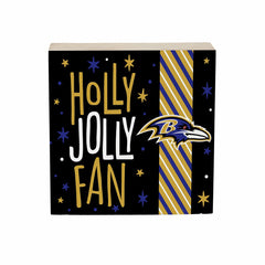 Baltimore Ravens Block, Holiday, 6x6