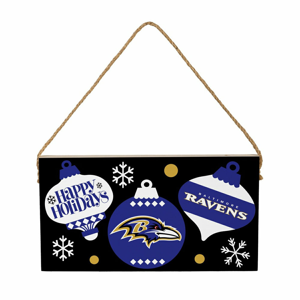 Baltimore Ravens Holiday Wood Wall Sign, 6x11