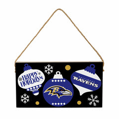 Baltimore Ravens Holiday Wood Wall Sign, 6x11