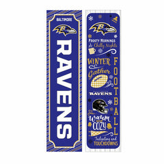 46" Double Sided Leaner, Baltimore Ravens, Winter Seasonal