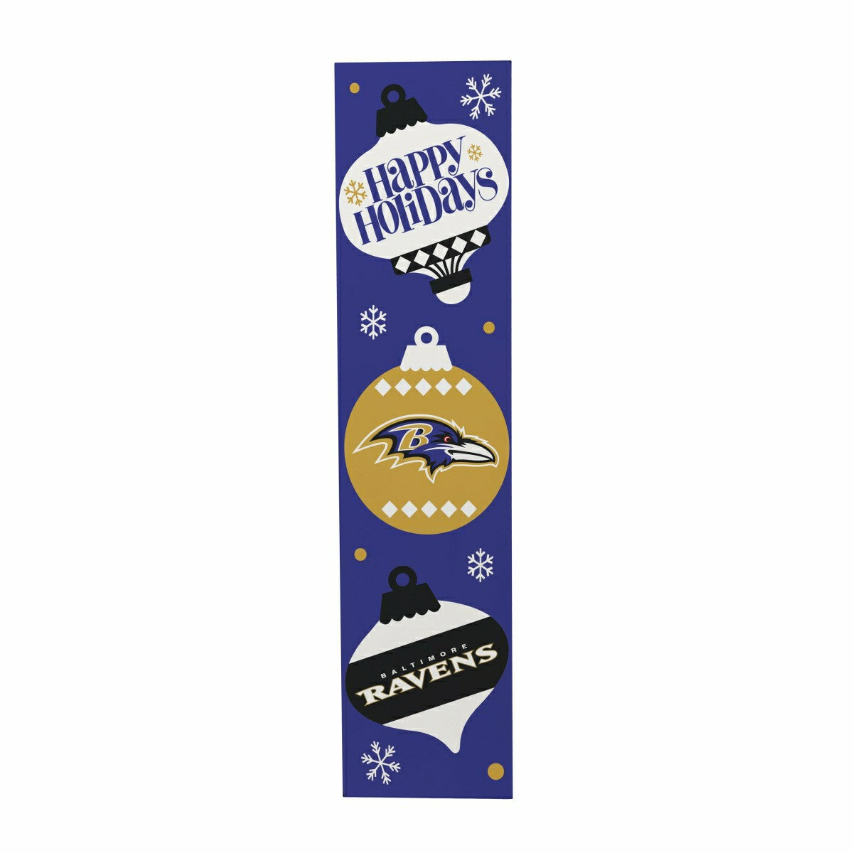 47" Double Sided Leaner, Baltimore Ravens, Christmas