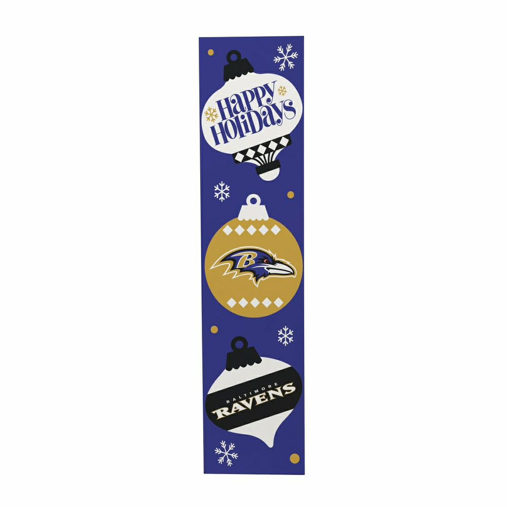 47" Double Sided Leaner, Baltimore Ravens, Christmas