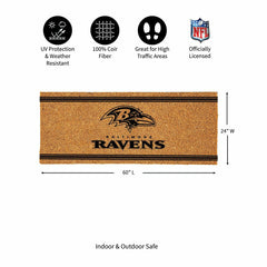 Baltimore Ravens Extra Large One Color Coir Mat, 60"x24"