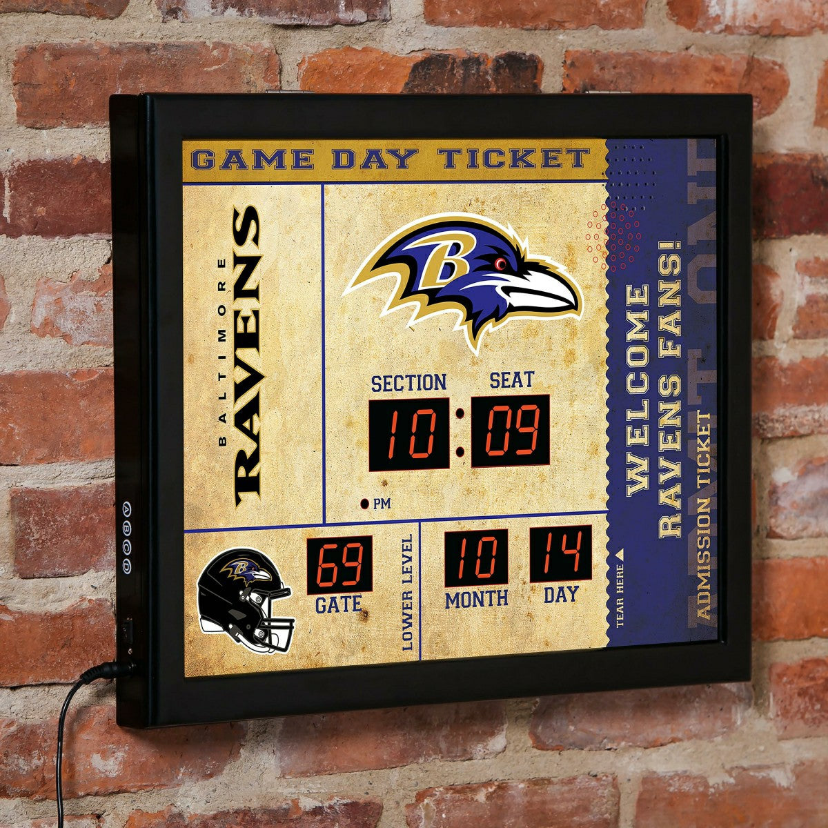 Scoreboard Wall Clock, Baltimore Ravens
