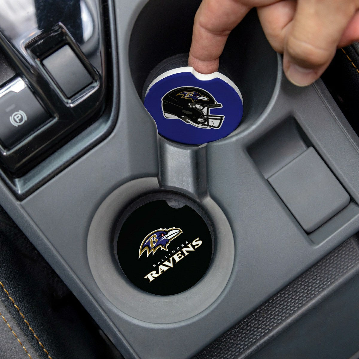 Baltimore Ravens Car Coaster Set, 2pc