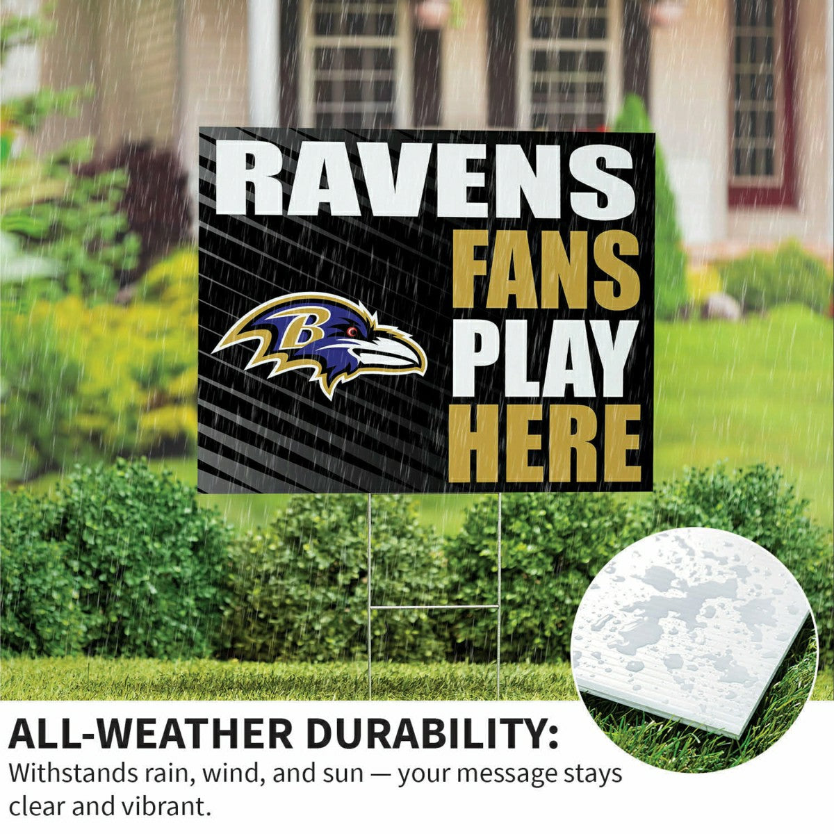 Baltimore Ravens Coroplast Yard Sign "Fans Play Here"