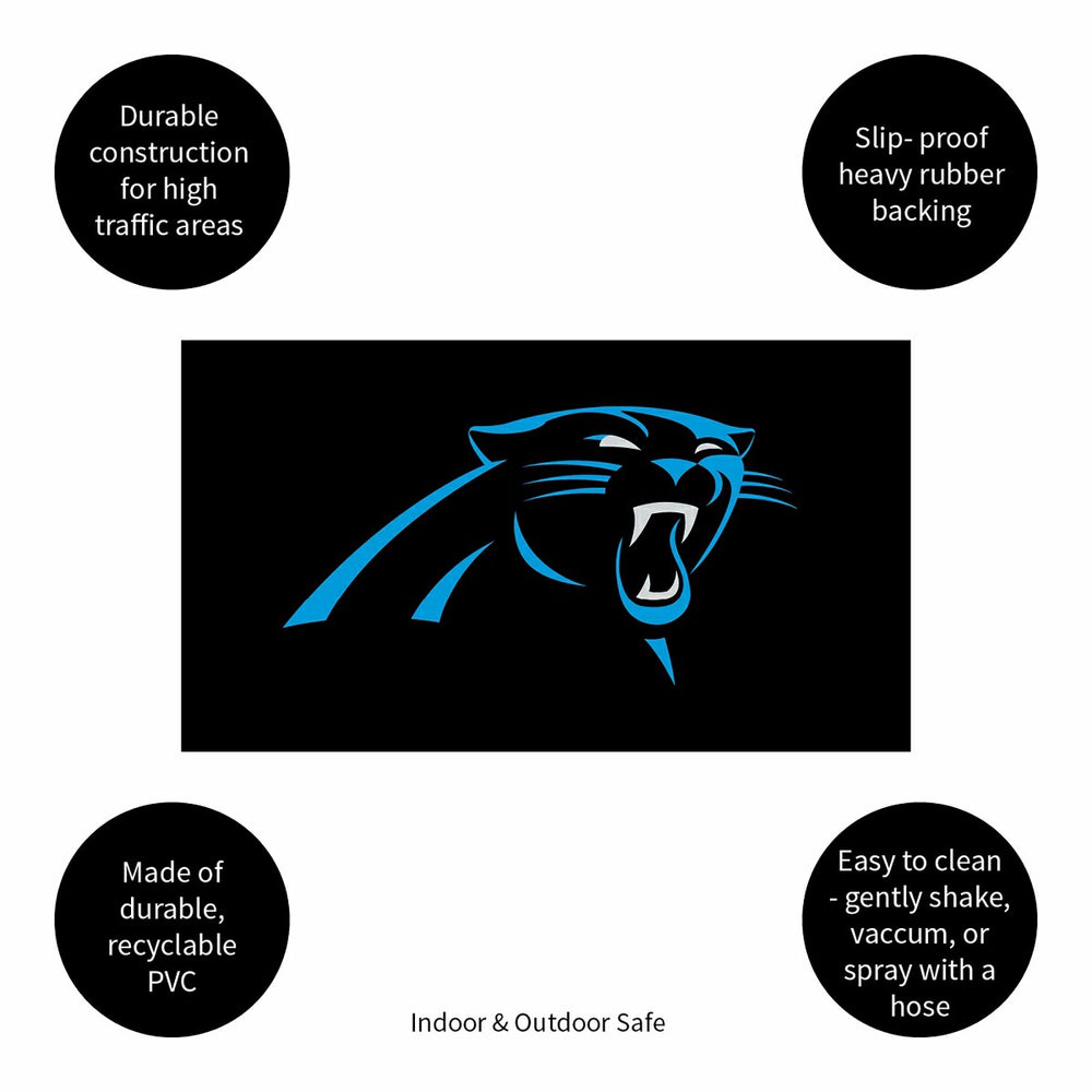 Full Color PVC Mat, 16" x 28", Carolina Panthers