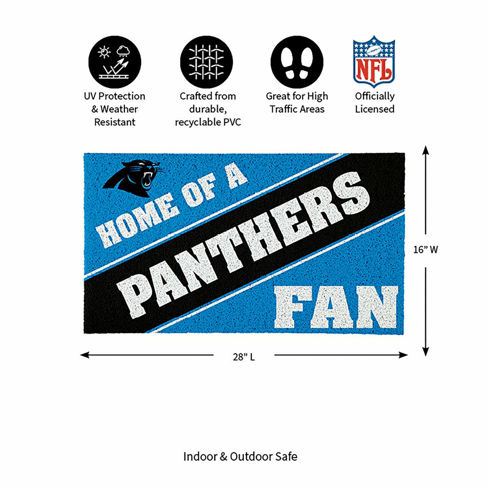 Carolina Panthers, PVC Mat COLOR, Home of a Fan