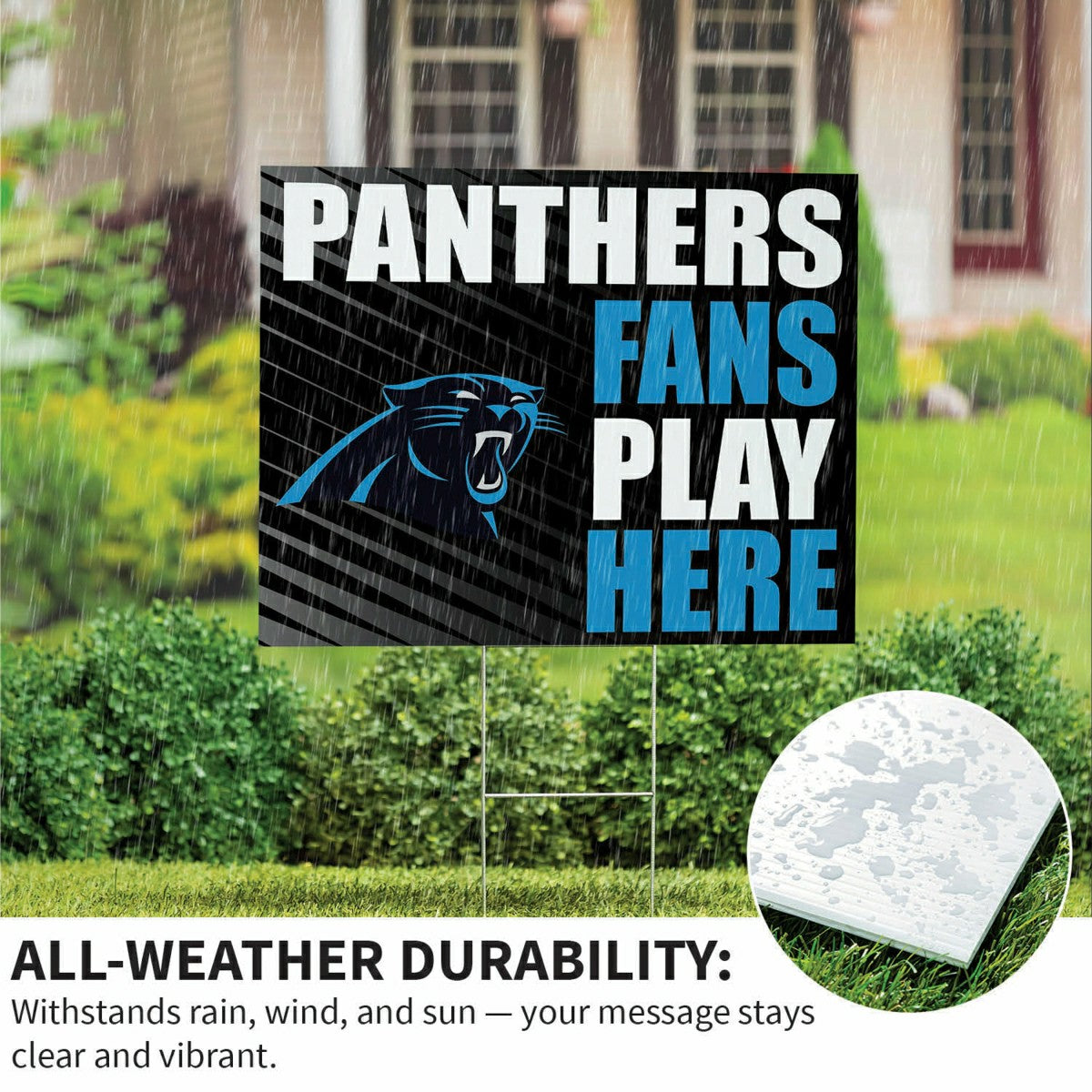 Carolina Panthers Coroplast Yard Sign "Fans Play Here"