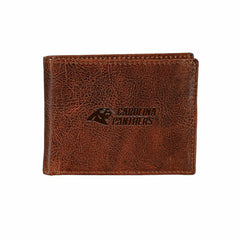 Carolina Panthers, Embossed 100% Genuine Tumbled Leather Passcase Bi-F