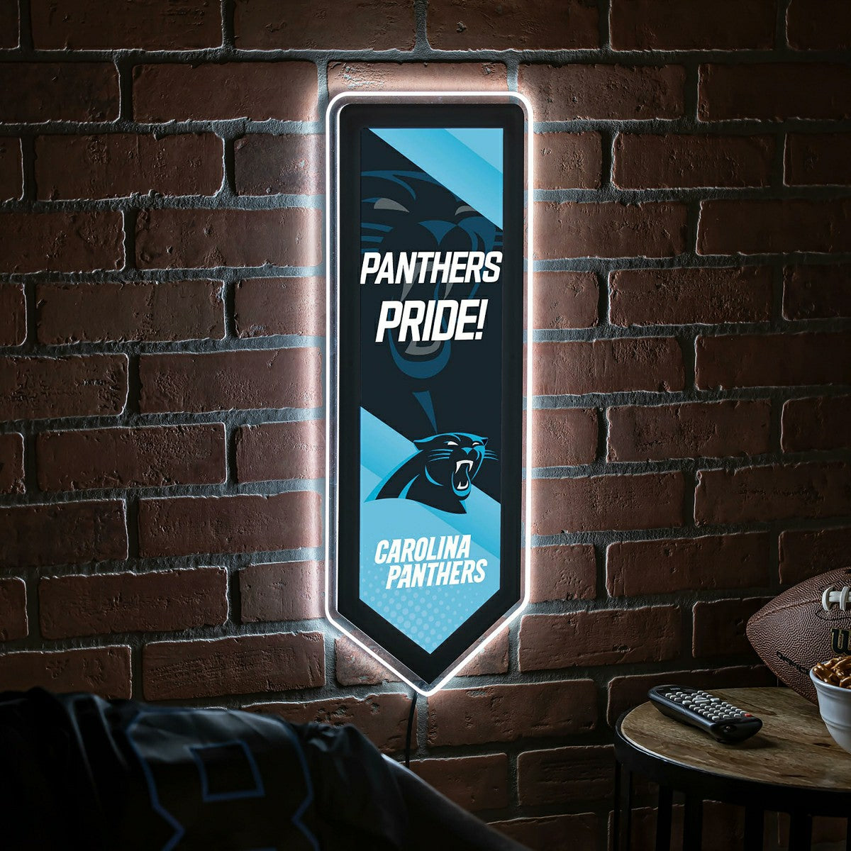 LED Wall Decor, Pennant, Carolina Panthers