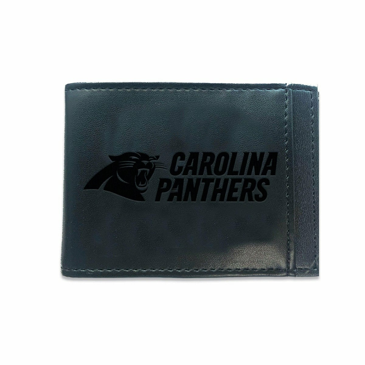 Front Pocket Wallet w/ RFID Blocking, Carolina Panthers, Black