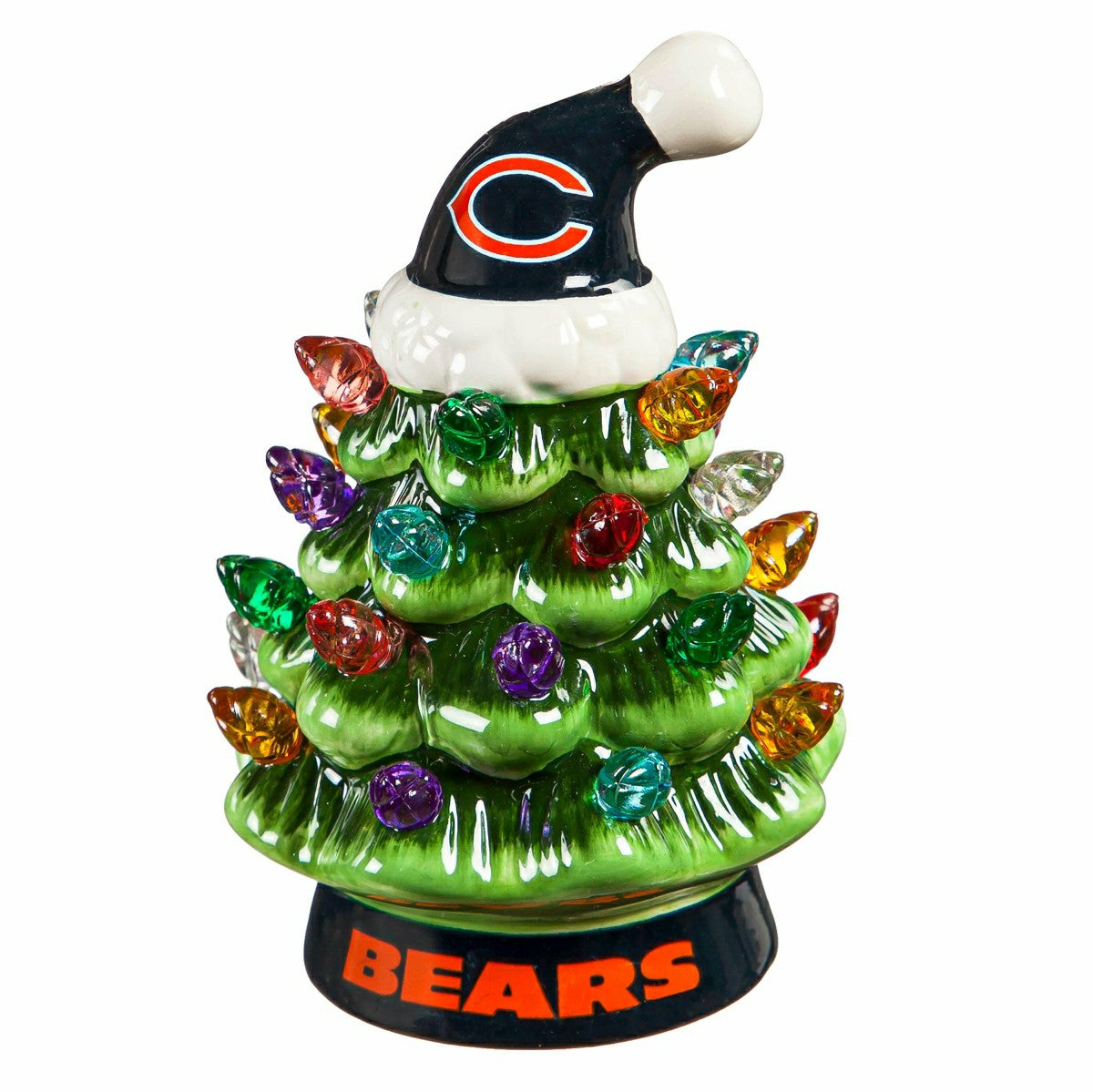 4" Mini LED Tabletop Christmas Tree, Set of 2, Chicago Bears