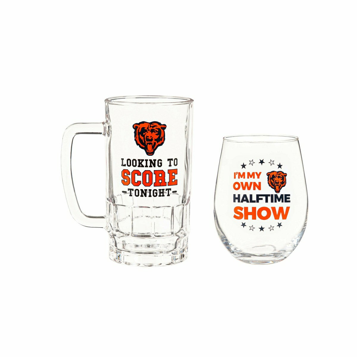 Chicago Bears, Stemless 17OZ Wine & Beer 16 OZ Gift Set