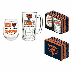 Chicago Bears, Stemless 17OZ Wine & Beer 16 OZ Gift Set