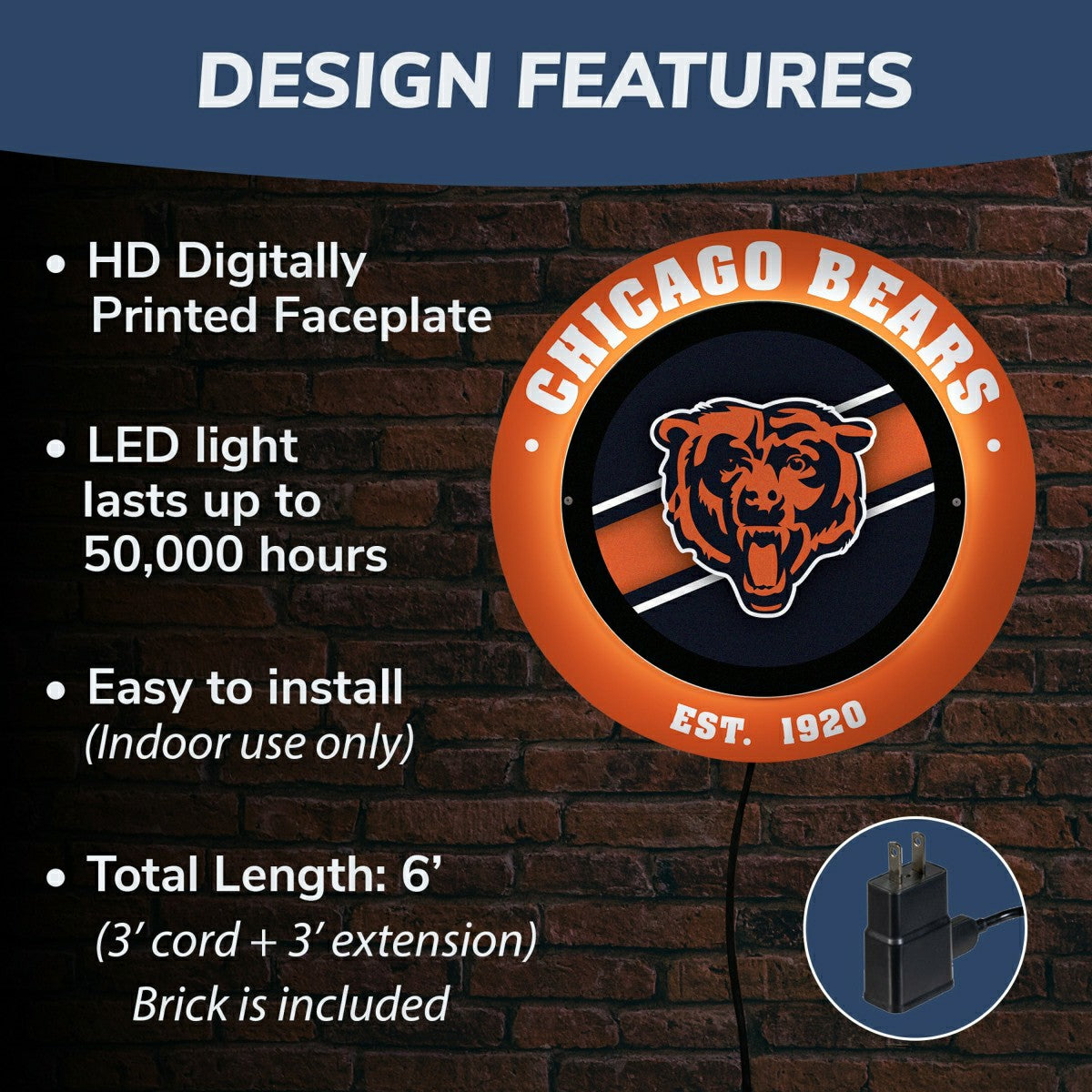 Chicago Bears, Metal Lite, Round