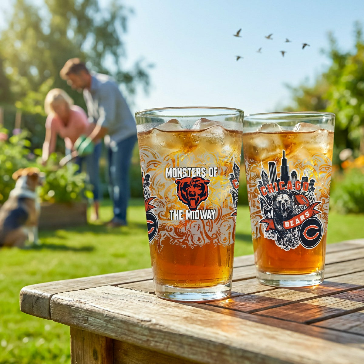 Chicago Bears 16oz Glass pint, Set of 2