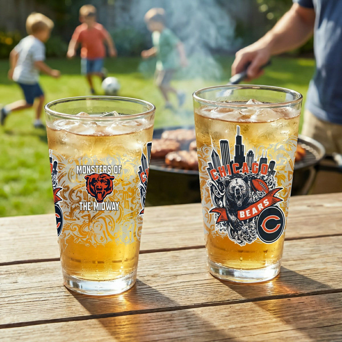 Chicago Bears 16oz Glass pint, Set of 2