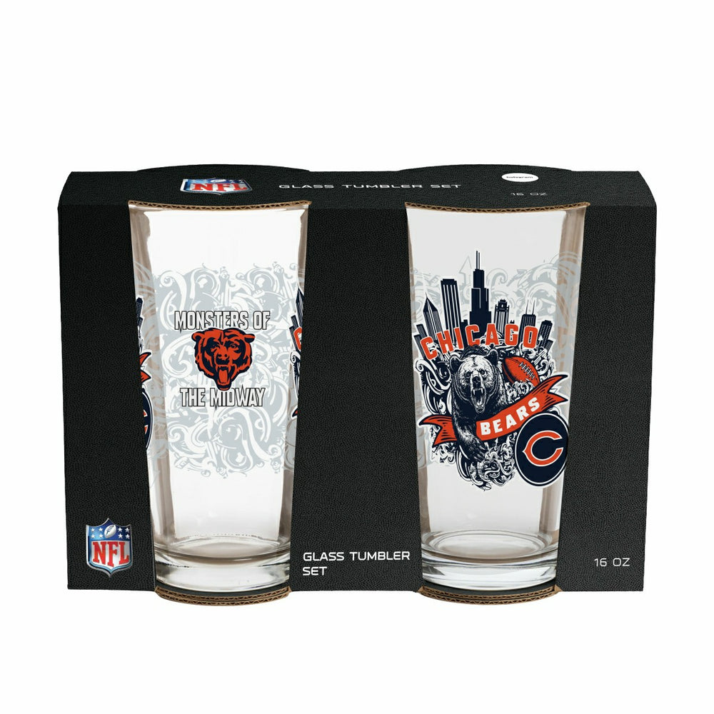 Chicago Bears 16oz Glass pint, Set of 2