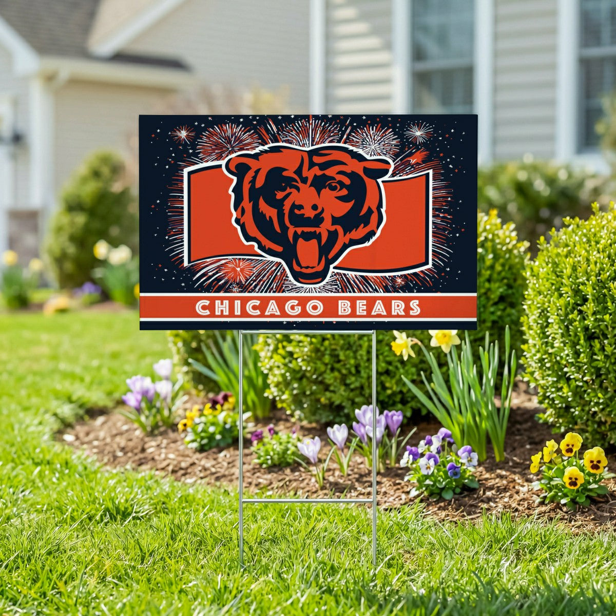 Chicago Bears Yard Sign, Patriotic