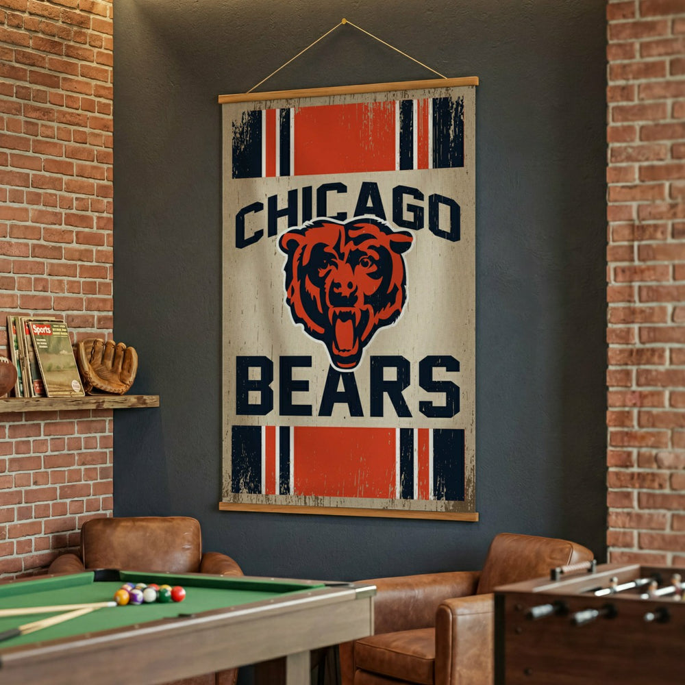 Chicago Bears, Canvas Wall Tapestry, Large, 54x36